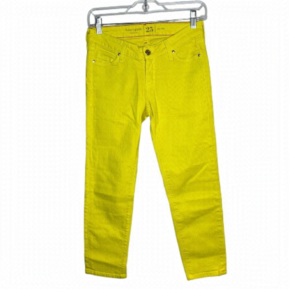 KATE Spade Broome Street Play Hooky Cropped Jeans Neon Maximalist Statement Pant